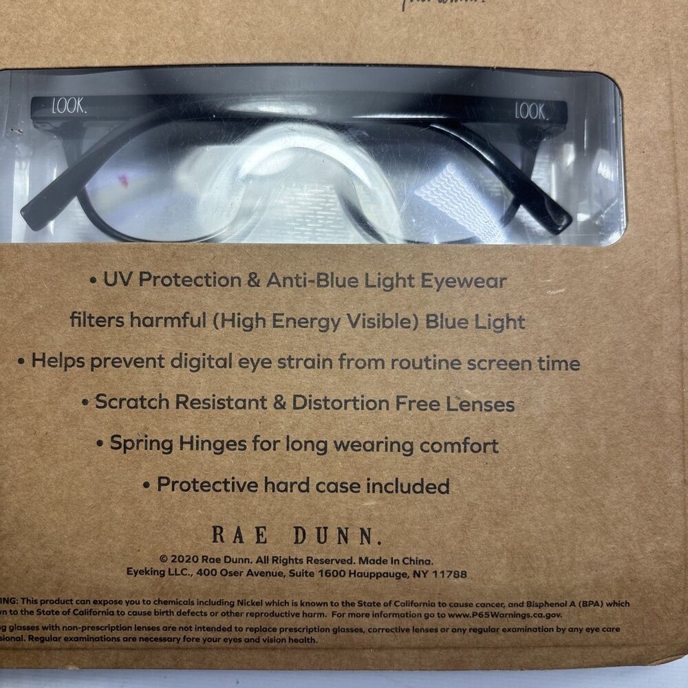 Rae Dunn  2 Pair Blue Light Blocking Reading Glasses & 1 Case  ~ Brown & Clear - Picture 11 of 13